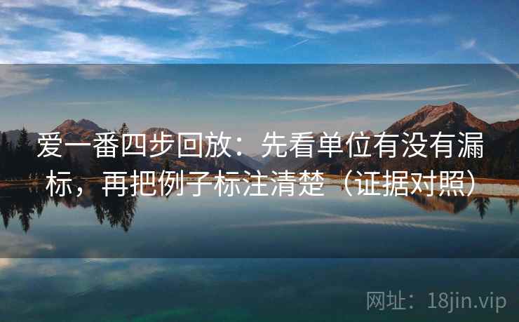 爱一番四步回放：先看单位有没有漏标，再把例子标注清楚（证据对照）